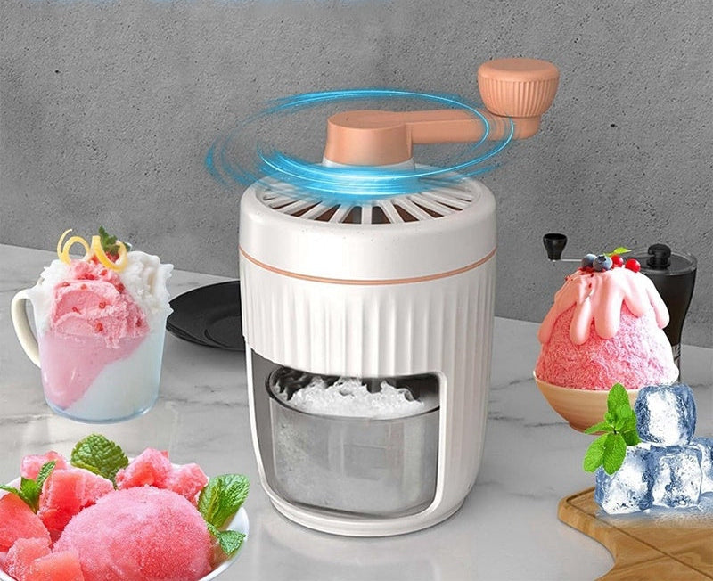 Hand-Cranked Ice Shaver – Manual Portable Ice Crusher & Snow Cone Maker