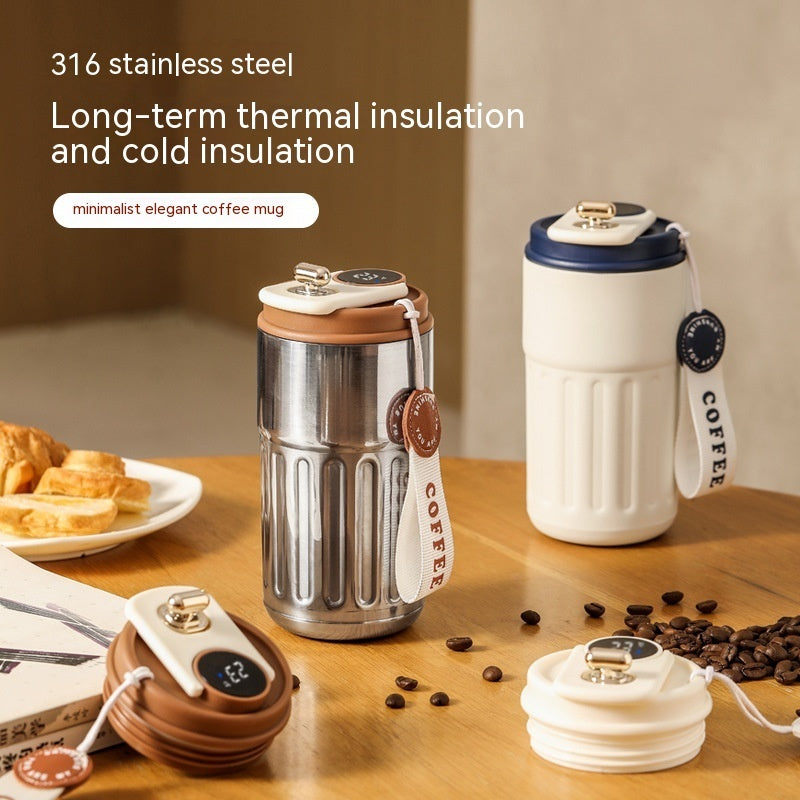 Smart Digital Thermal Bottle – 450ml Insulated Coffee & Water Mug