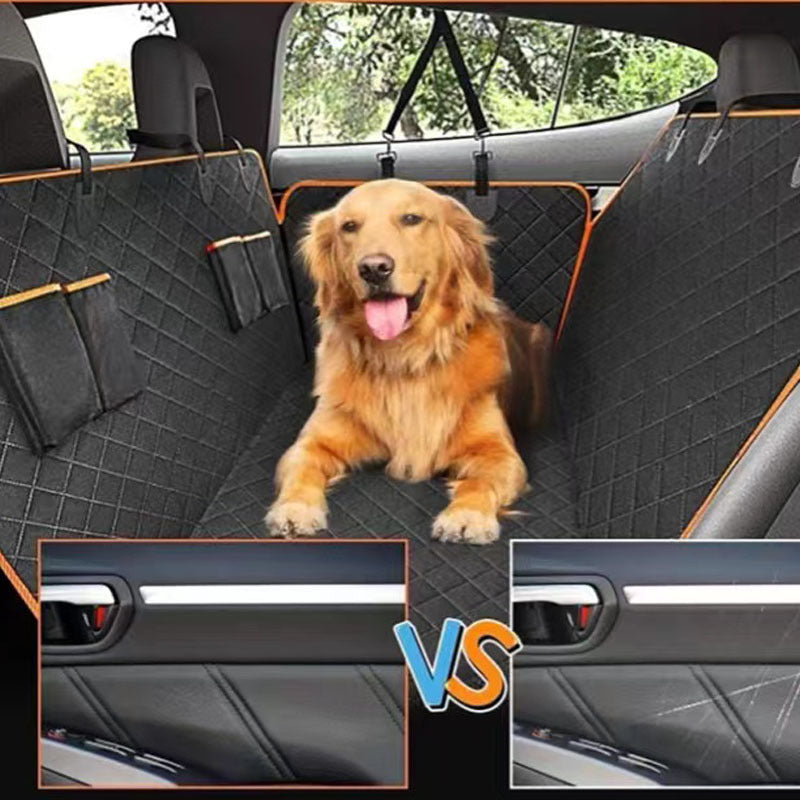 Waterproof Oxford Dog Car Seat Cover with Pockets – Machine Washable