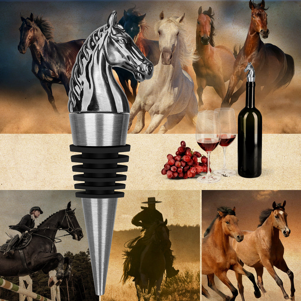 Luxury Horse Head Wine Bottle Stopper – Zinc Alloy Wine Saver Gift