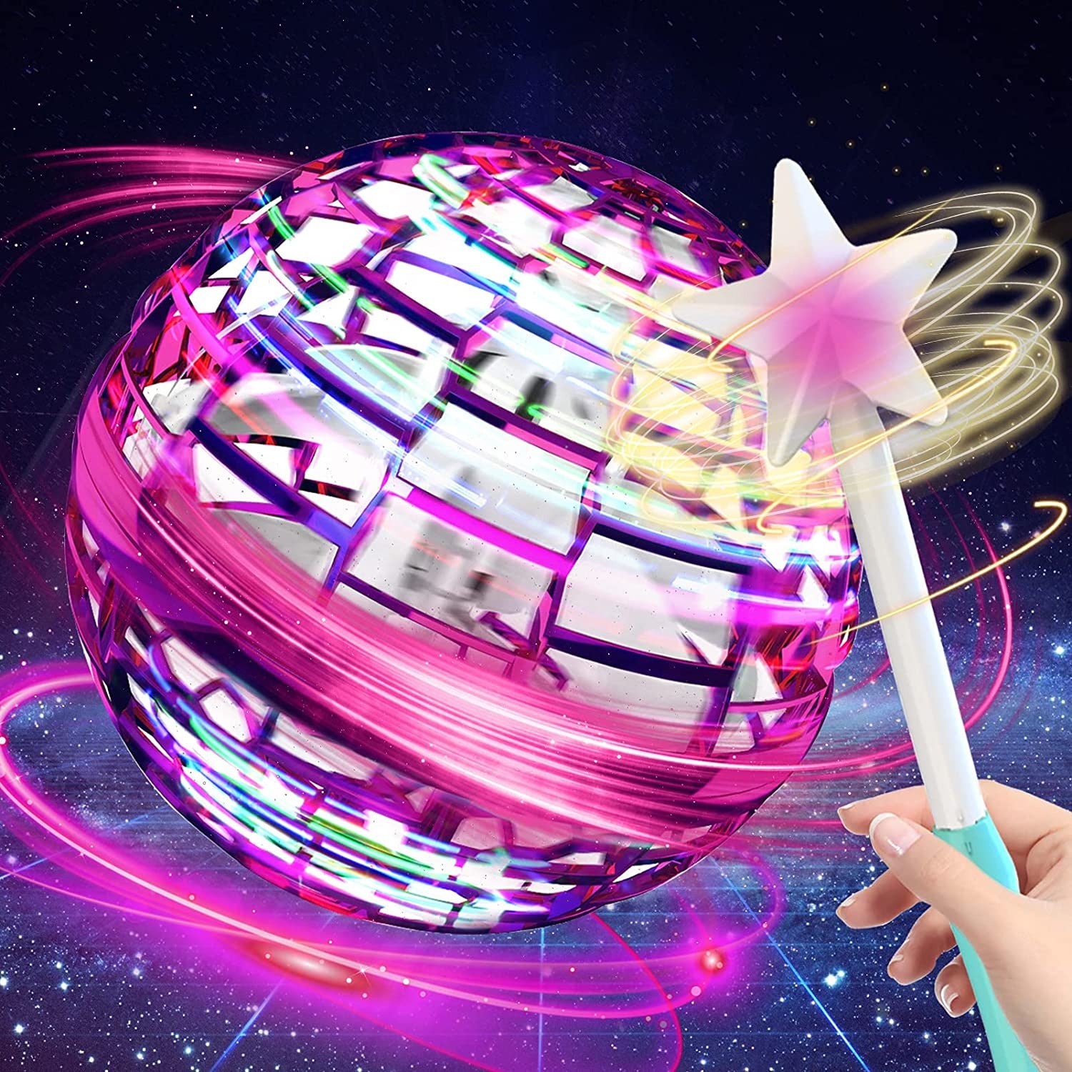 Spinning Flying Ball Toy – Interactive LED Drone Game for Kids