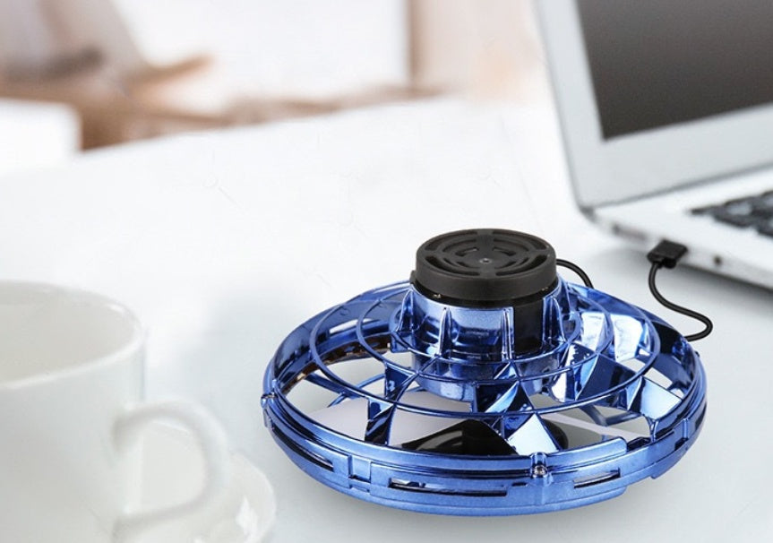Mini Fingertip Gyro Drone – LED UFO Flying Spinner Toy for Kids