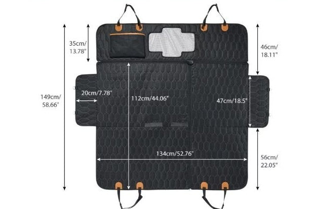 Machine Washable 3-in-1 Dog & Cat Car Seat Cover – Waterproof Mat
