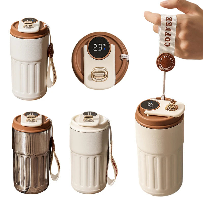 Smart Digital Thermal Bottle – 450ml Insulated Coffee & Water Mug