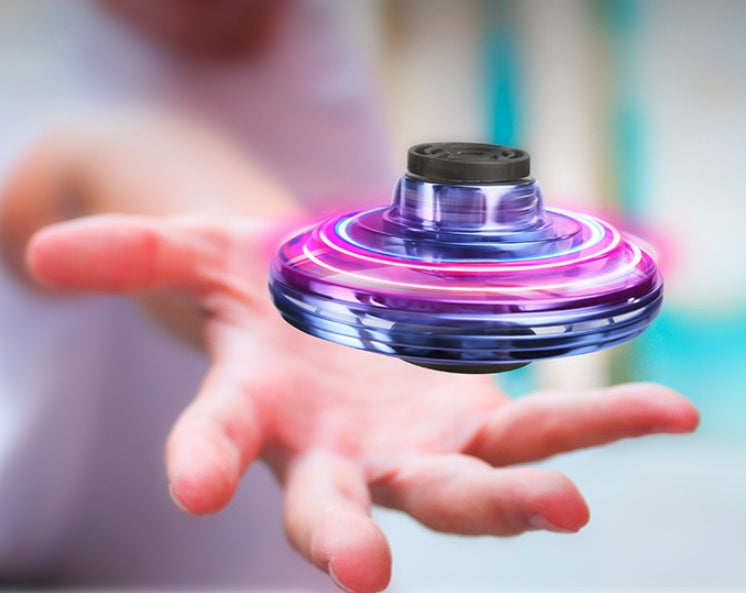 Mini Fingertip Gyro Drone – LED UFO Flying Spinner Toy for Kids