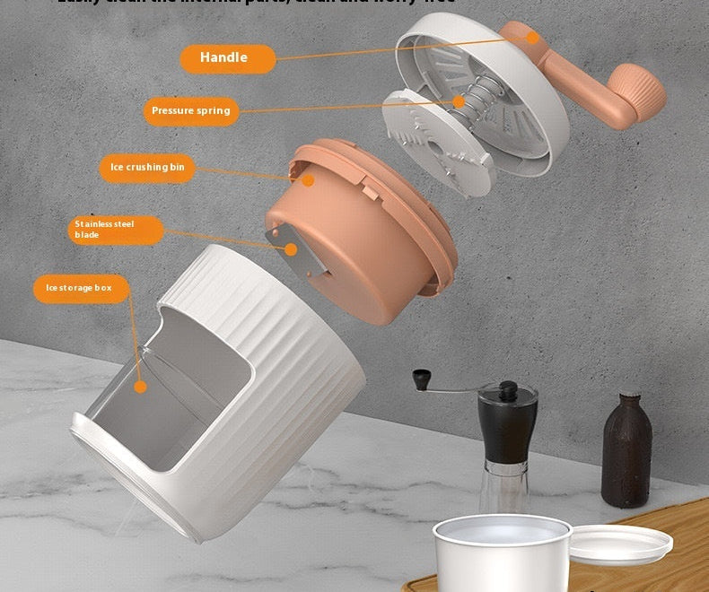Hand-Cranked Ice Shaver – Manual Portable Ice Crusher & Snow Cone Maker