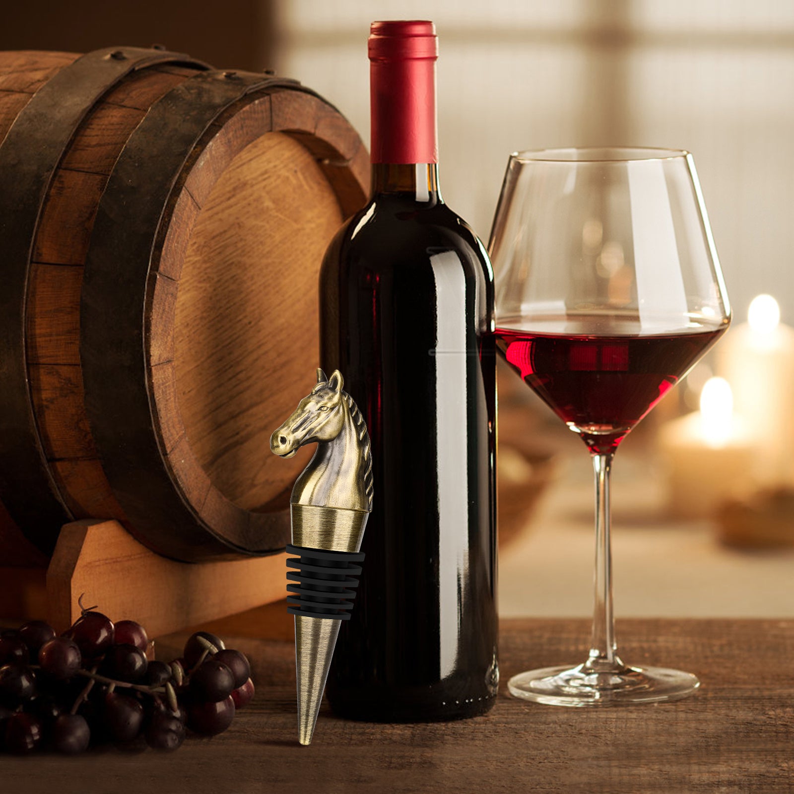 Luxury Horse Head Wine Bottle Stopper – Zinc Alloy Wine Saver Gift
