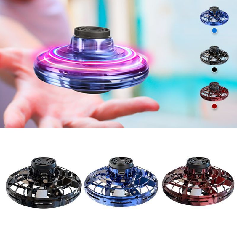 Mini Fingertip Gyro Drone – LED UFO Flying Spinner Toy for Kids