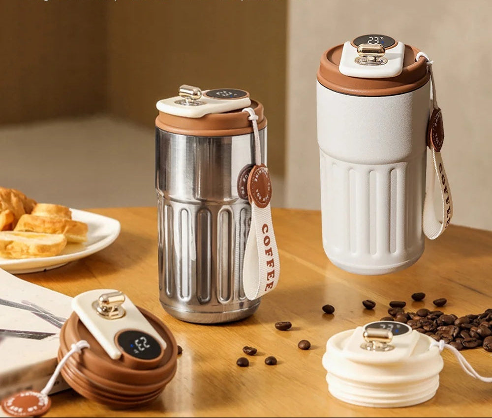 Smart Digital Thermal Bottle – 450ml Insulated Coffee & Water Mug
