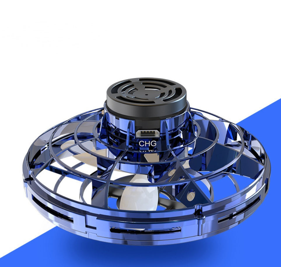 Mini Fingertip Gyro Drone – LED UFO Flying Spinner Toy for Kids