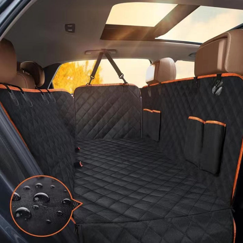 Waterproof Oxford Dog Car Seat Cover with Pockets – Machine Washable