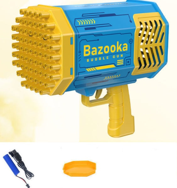 69-Hole Bubble Gun Rocket – Light-Up Automatic Bubble Blower Toy