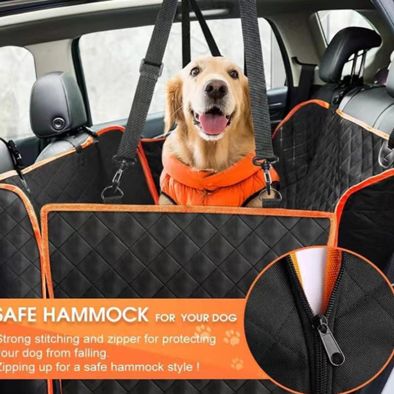 Waterproof Oxford Dog Car Seat Cover with Pockets – Machine Washable