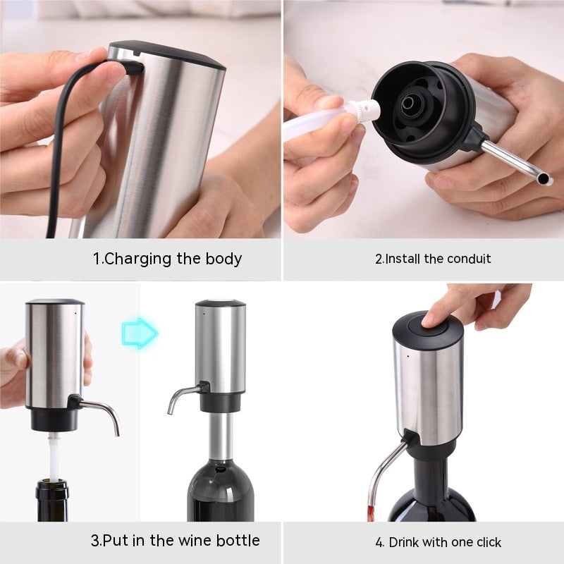 Stainless Steel Electric Wine Decanter – Automatic Pouring Device