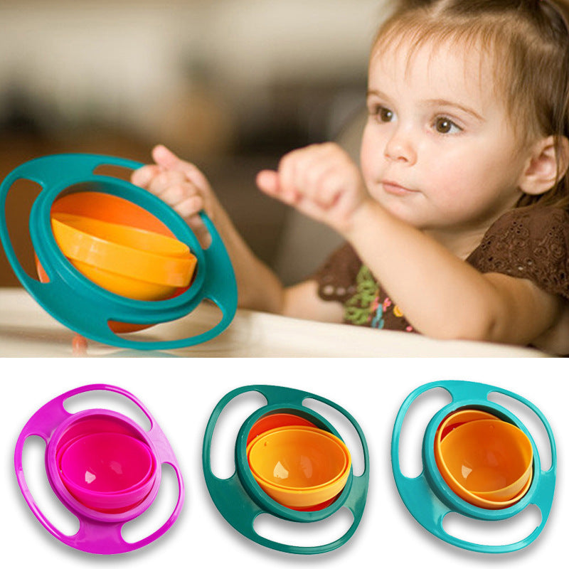 360° Rotate Spill-Proof Baby Bowl – Safe & Easy Feeding Dish